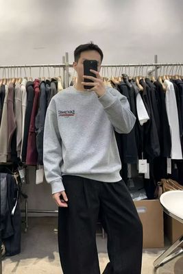 Hanshi新款秋冬加绒加厚男士休闲长袖T恤圆领卫衣男款宽松纯棉