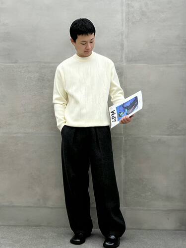 QFO5520冬季新款保暖针织衫男士纯色宽松休闲圆领套头长袖打底衫