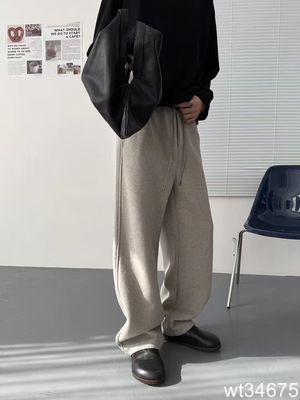 微腾34675新款秋冬男士休闲长裤宽松直筒男款加绒加厚腰头拼接