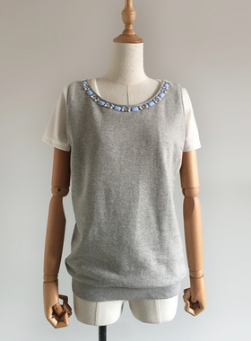 2020初秋上新日本贵牌RADY纯棉毛圈简约领口钉珠休闲款女背心T恤