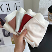 3条 女中腰包臀三角短裤 暖呼呼 奶油磨毛羊绒感秋冬柔软保暖内裤