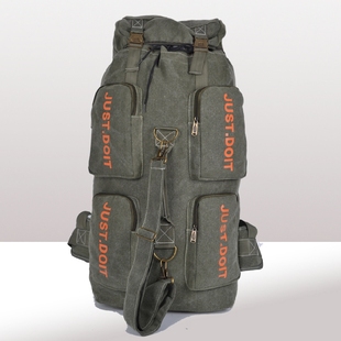 超大容量男士 旅行背包复古登山背包打工休闲英伦帆布双肩包多口袋