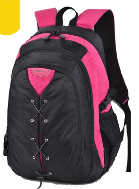 超轻双肩包中号学生书包牢固背包时尚防水面料黑色红色蓝色拉链