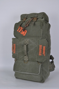 韩版 大容量男旅行包登山背包电脑包英伦帆布双肩包80L 潮休闲正品