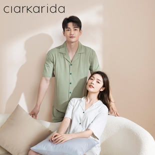 ClarKarida卡恩情侣睡衣男士女士夏季短袖短裤休闲简约舒适家居服
