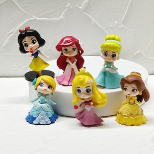 冰雪奇缘公主花园梦系列童话公主花木兰手办周边公仔摆件1套6个