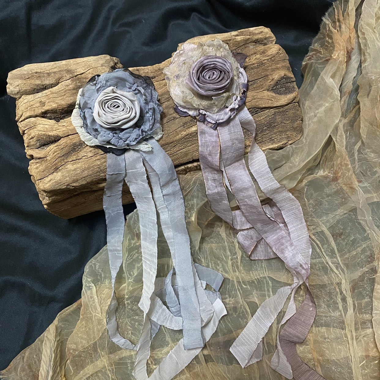 TeNg原创小众布艺干枯玫瑰仙女手作配饰胸针/发卡/抓夹/发簪/颈花