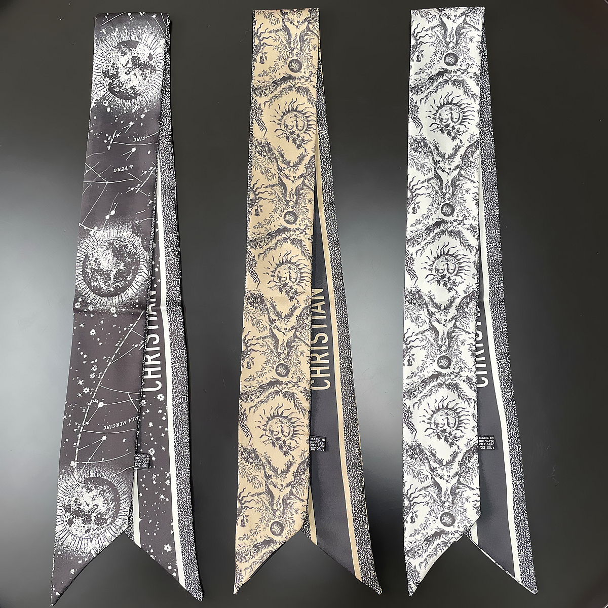 塔罗牌星座双面长条发带丝巾女装饰绑包缠手柄细窄飘带韩系小领巾