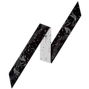 王子文同款十二星座小长条丝巾女黑白双面发带系手腕绑包飘带领巾