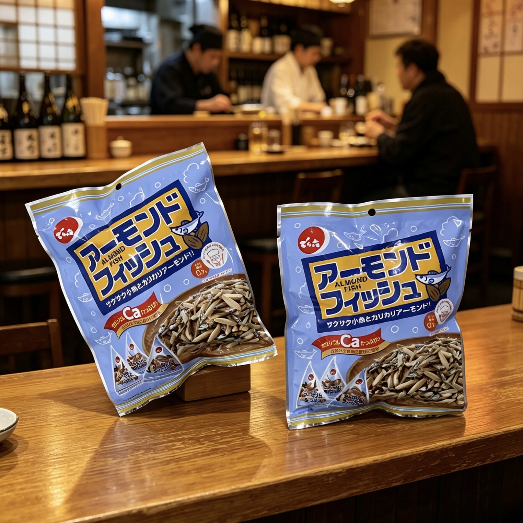 日本进口天六杏仁鱼干休闲零食便携小包装营养健康即食鱼干