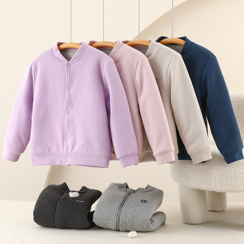 儿童棉袄三层羊毛棉服中大童学生校服神器男童棉衣女童外穿上衣