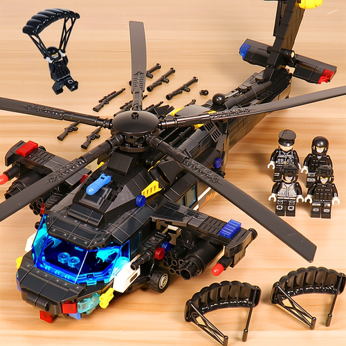 直升机飞机益智拼装积木玩具航空模型儿童男孩子生日礼物2025新款