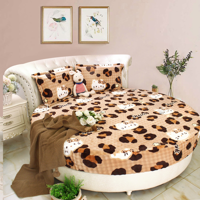 冬季保暖圆床席梦思保护套圆床床笠牛奶绒水晶绒圆床单床套可定制