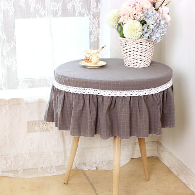 深灰格子现代轻奢水洗棉质感桌布