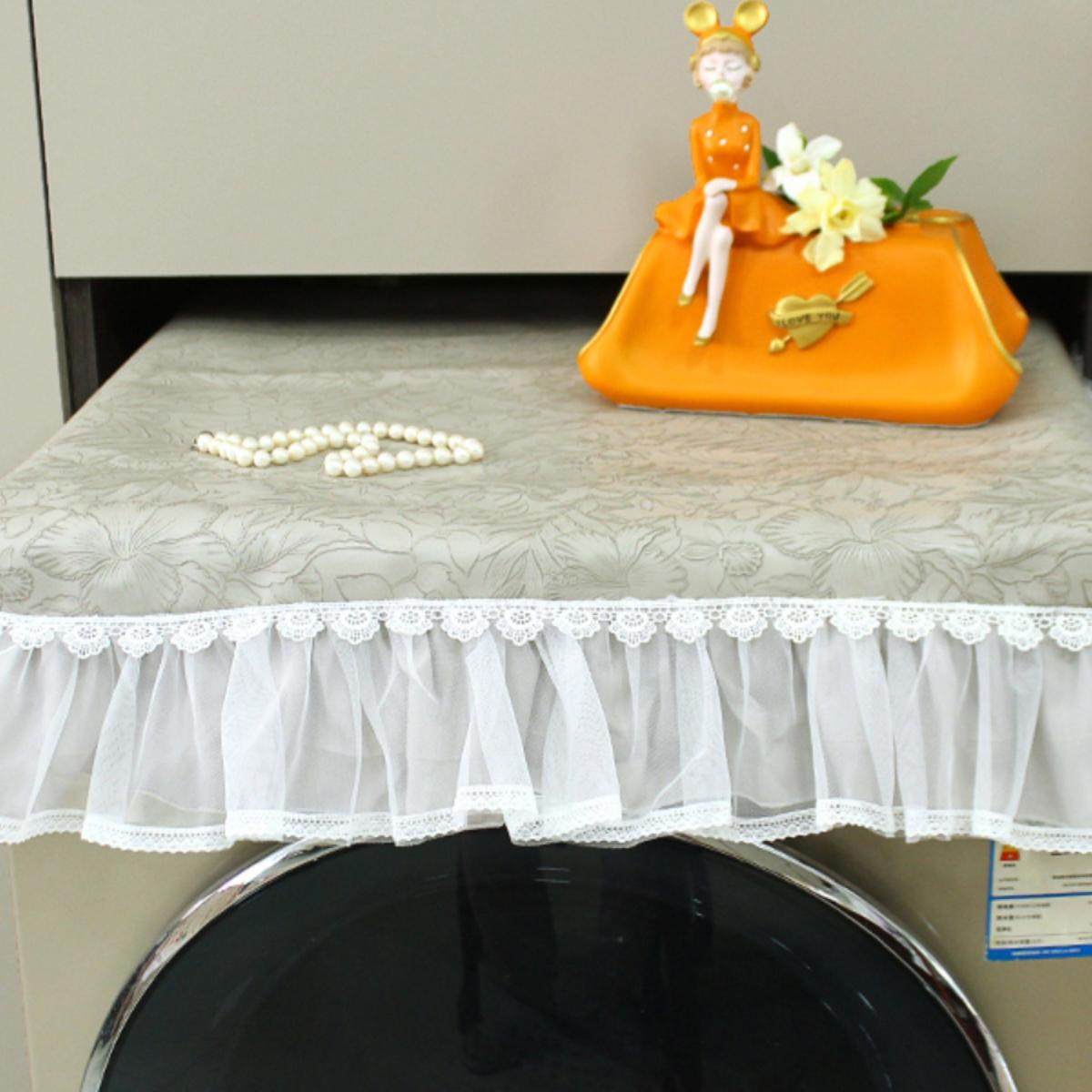 灰色轻奢防水油皮革滚筒洗衣机罩防尘罩多功能冰箱盖巾桌布床头柜,居家布艺,洗衣机罩,淘宝优惠券,粉丝福利购,淘宝优惠卷