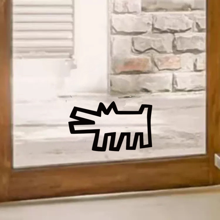 涂鸦狗狗有趣卡通玻璃贴纸 宠物奶茶店铺阳台卧室门窗户装饰贴画,家居饰品,软装墙贴,淘宝优惠券,粉丝福利购,淘宝优惠卷