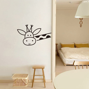 有趣的鹿 ins风动物贴纸床头卧室厨房客厅店铺玻璃门窗装饰墙贴纸