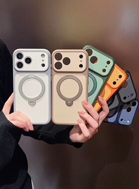 ins肤感磁吸支架iphone16promax手机壳15新款17pro全包13防摔16pro小众14保护套