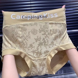 25新款林梦雪高腰大码内裤女士大版胖mm锦纶提花高弹舒适三角裤头