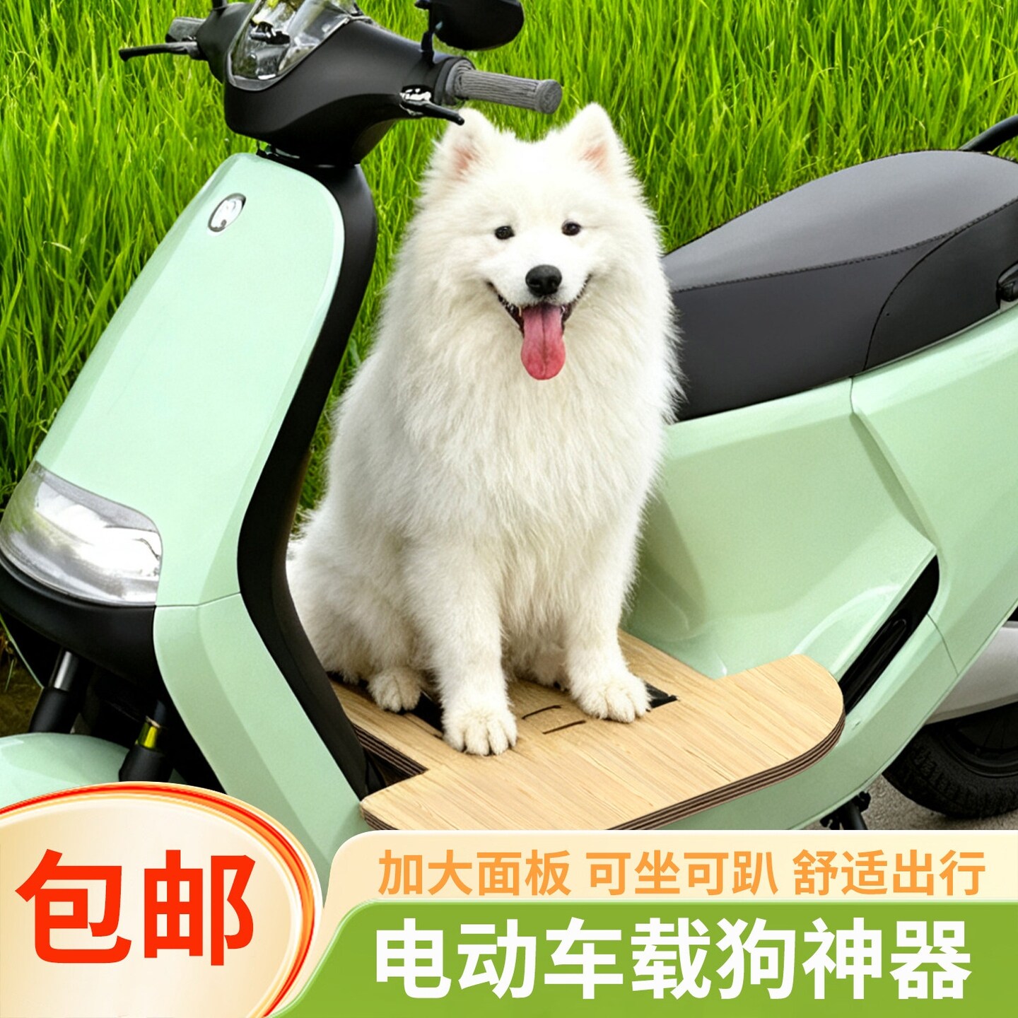电动车带狗狗神器宠物车载垫延长板电瓶车带溜狗出行中大型犬踏板
