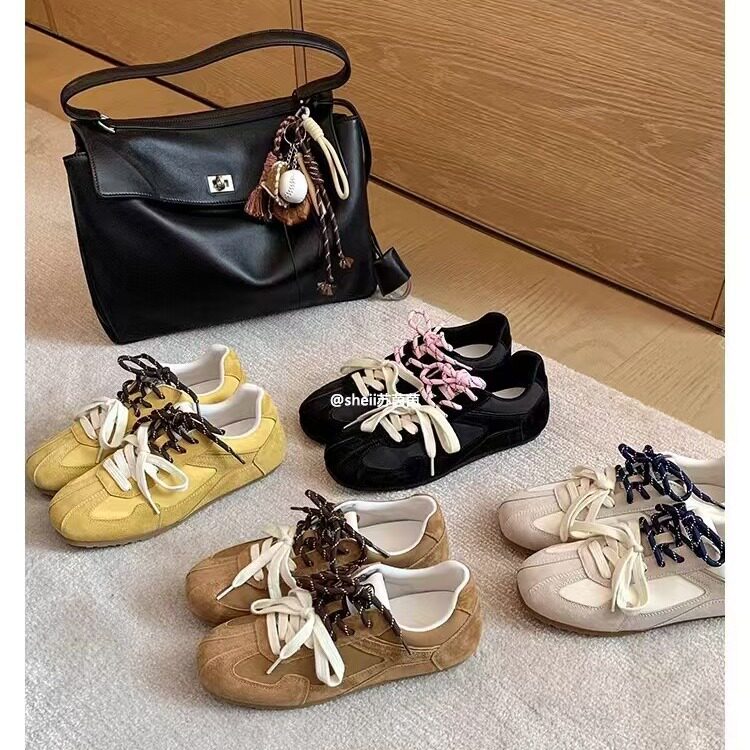 sheii苏茵茵韩国女高~鸳鸯鞋带复古运动鞋厚底德训鞋女休闲鞋鞋子