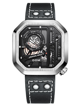 DOM腕表 新款学生多功能运动全自动机械手表时尚夜光生礼物正方形