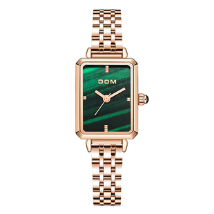 DOM腕表新款 ins风百搭女表防水生日礼物潮 小方盘手表气质腕表夏季