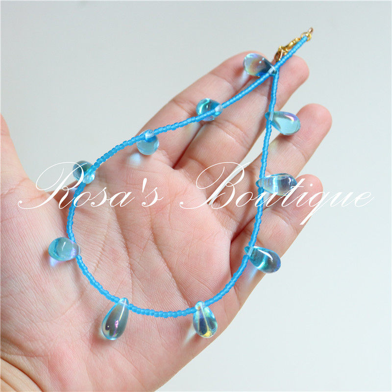 Handmade Beading 手作手工琉璃满圈水滴串珠锁骨链 choker 项链