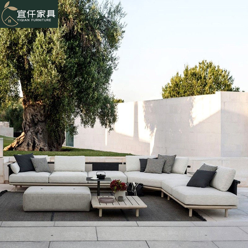 户外庭院沙发藤编实木露台花园别墅室外北欧设计转角藤椅组合家具,住宅家具,户外沙发,淘宝优惠券,粉丝福利购,淘宝优惠卷