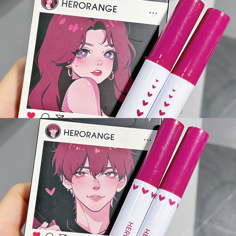 HERORANGE~五支装唇釉套装插画系列礼盒唇彩套装雾面镜面口红唇泥