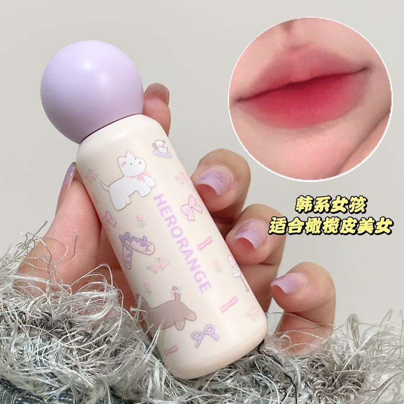 HERORANGE~奶霜甜漾雾面唇釉丝绒哑光唇泥显色显白持妆学生唇彩