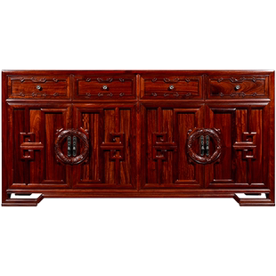 允典红木家具花梨木刺猬紫檀大果紫檀书香门第冷餐柜雕花全实木