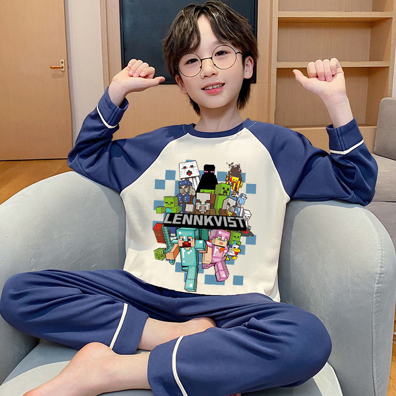 卡通印花秋季新款纯棉儿童家居服