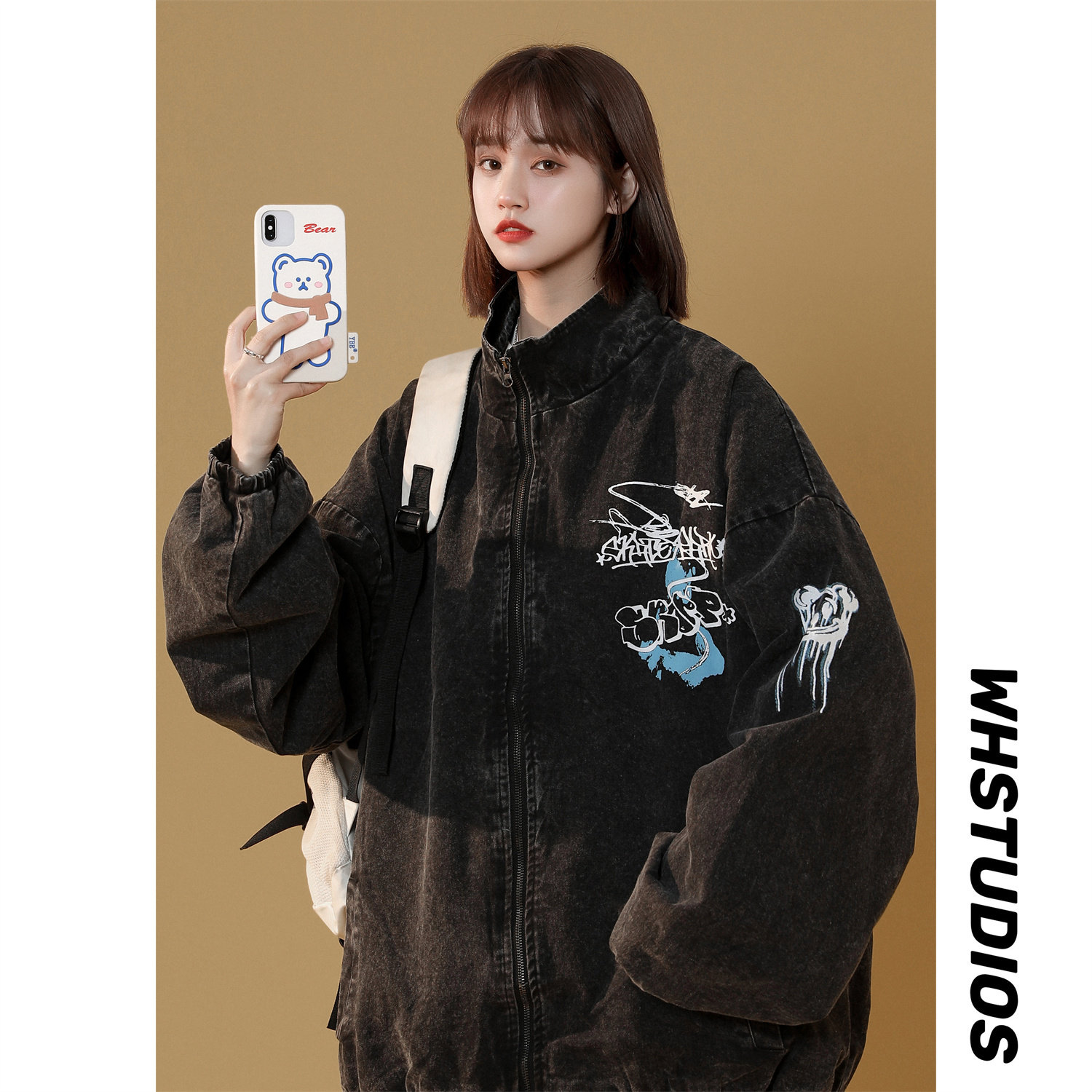 新款中性风手绘宽松潮流创意夹克上衣JK9138/P125/165,男装夹克,星座202-3