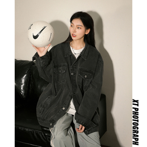 净版水洗翻领多口袋潮流牛仔夹克情侣款外套 N601 / P105，男装夹克，星座202-3