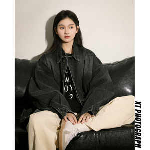 情侣款斜兜潮流休闲宽松牛仔夹克上衣 N9001/P105，男装夹克，星座202-3