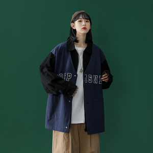 春季新款中性假两件拼色潮流夹克 外套 JK329 /P95138 现货图片