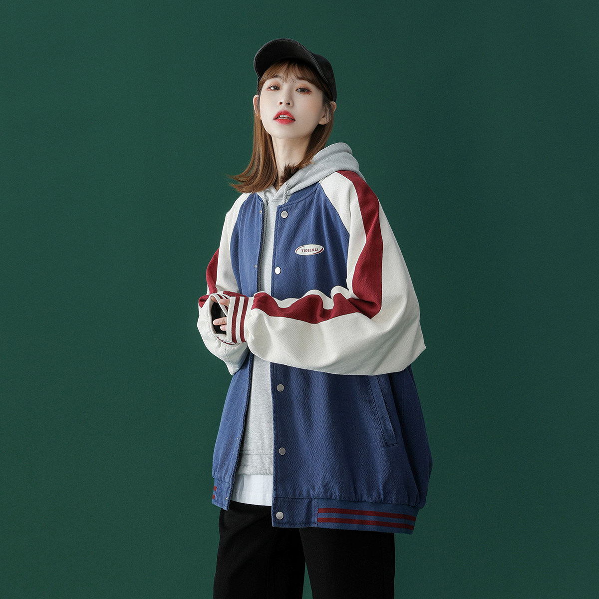 青春撞色棒球服潮流情侣字母夹克上衣9106/P95/148,男装夹克,星座202-3