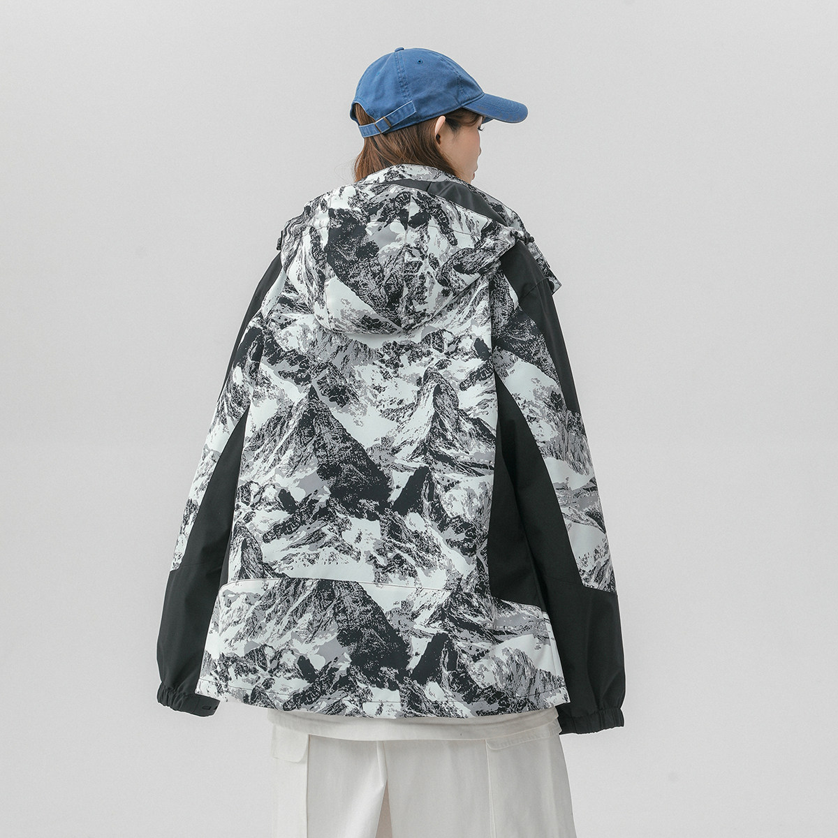 春季新款立领连帽撞色拼接情侣冲锋衣登山服夹克JK18/P65/98,男装夹克,星座202-3