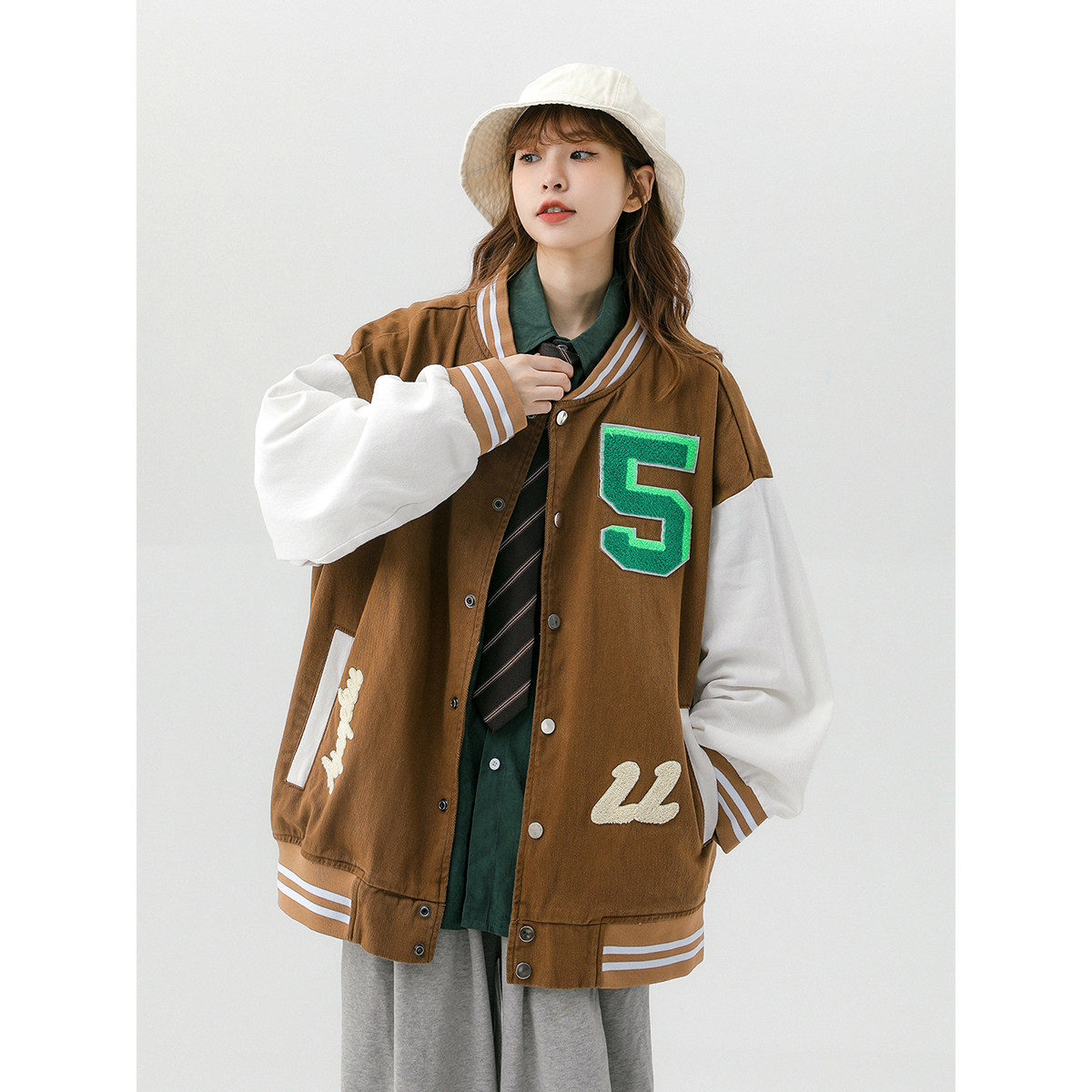 大货充足字母水洗毛巾料刺绣棒球服夹克情侣外套976/P100,男装夹克,星座202-3