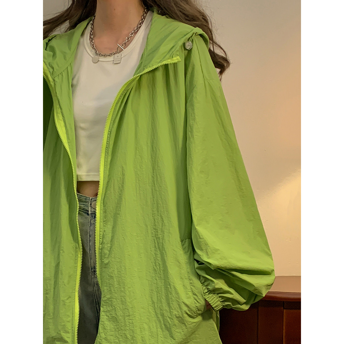 夏季纯色连帽宽松情侣防晒衣F169/P78，男装防晒衣，星座202-3