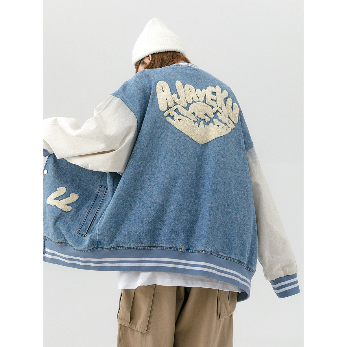 大货充足字母水洗毛巾料刺绣棒球服夹克情侣外套976/P100,男装夹克,星座202-3