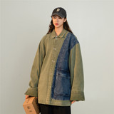 撞色潮流水洗夹克中性情侣宽松牛仔外套2015/P98/148，男装工装外套，星座202-3