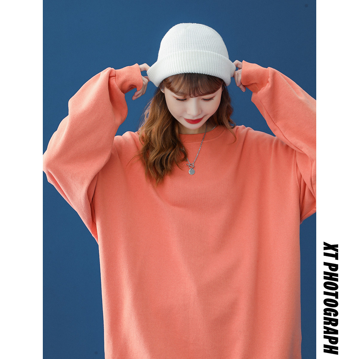 后背字母特色刺绣圆领长袖纯棉卫衣W8827/P58/98，男装卫衣，星座202-3