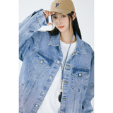 水洗牛仔字母毛巾料刺绣潮流牛仔情侣外套N607/P110，女装短外套，星座202-3