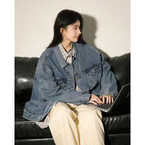 新款多口袋潮流水洗牛仔夹情侣纯色牛仔外套 N606/ P98，男装工装外套，星座202-3