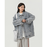 潮流牌翻领字母刺绣休闲水洗牛仔夹克N603/P120，男装夹克，星座202-3