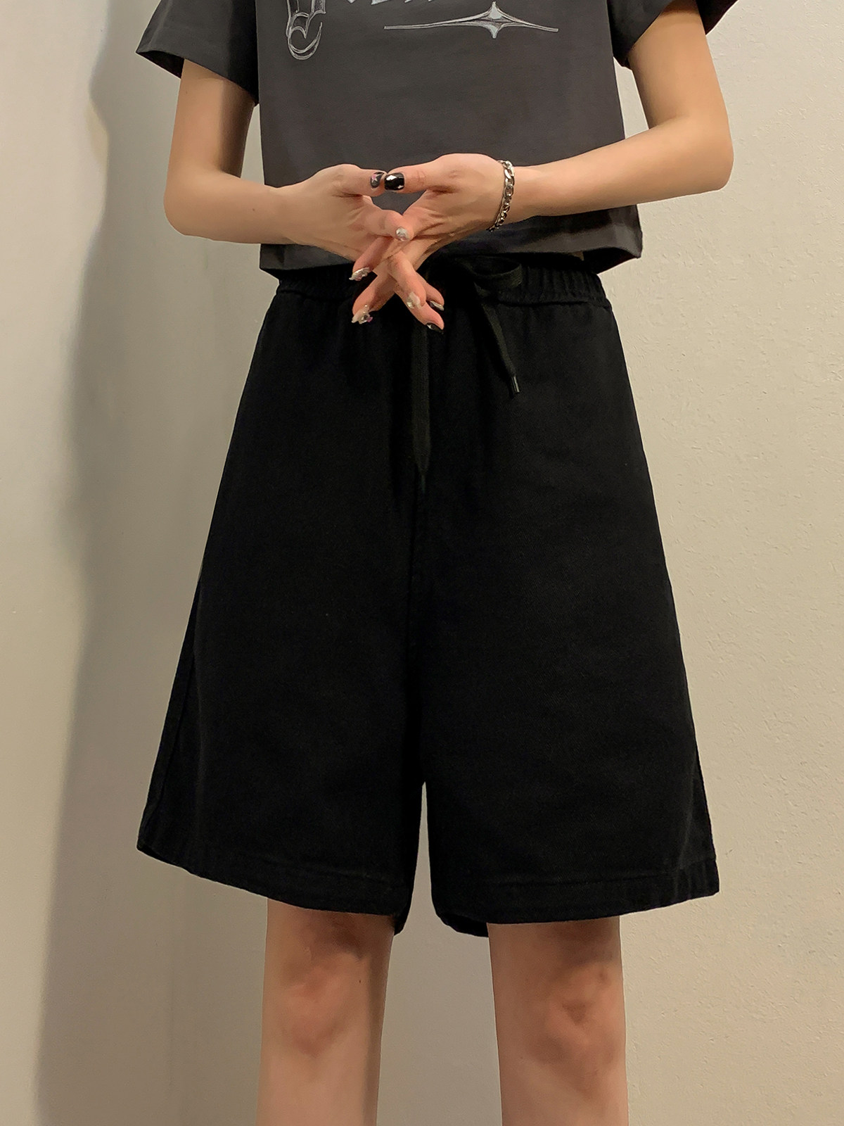 夏季水洗工装五分裤情侣潮流沙滩裤中腰短裤K2202/P50，男装牛仔裤，星座202-3