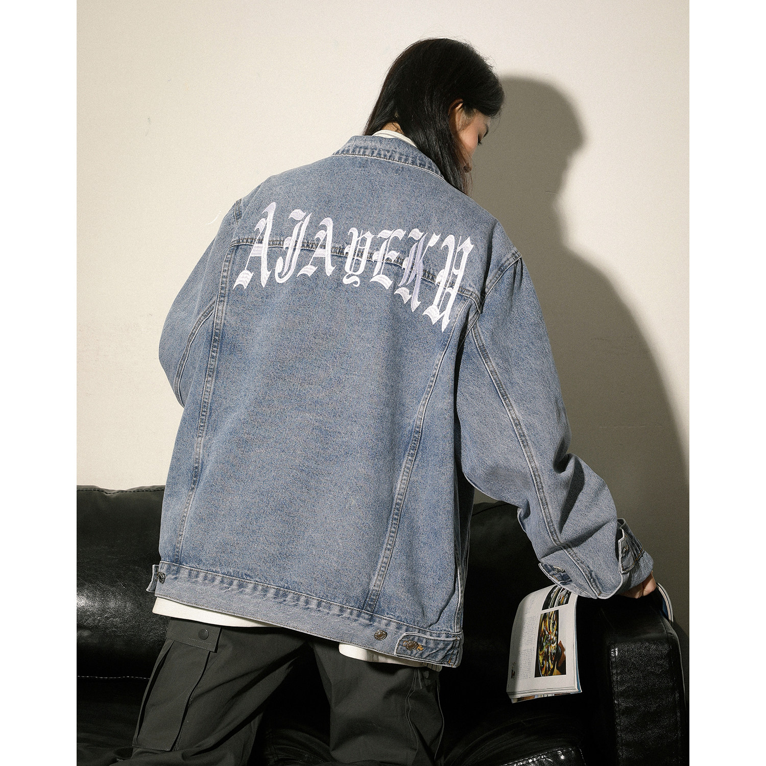 字母刺绣水洗潮流休闲情侣外穿牛仔外套608/P105，男装工装外套，星座202-3