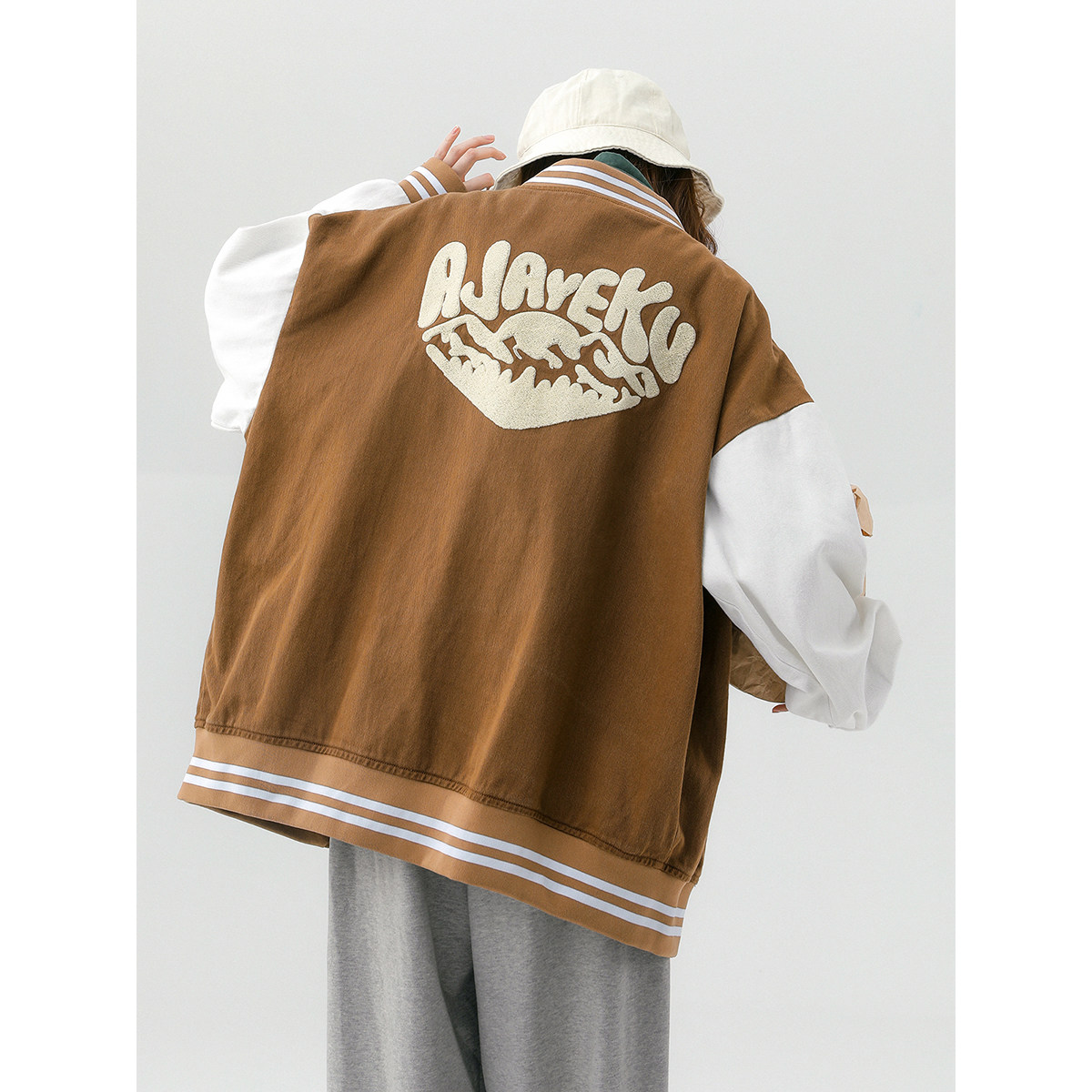 大货充足字母水洗毛巾料刺绣棒球服夹克情侣外套976/P100,男装夹克,星座202-3